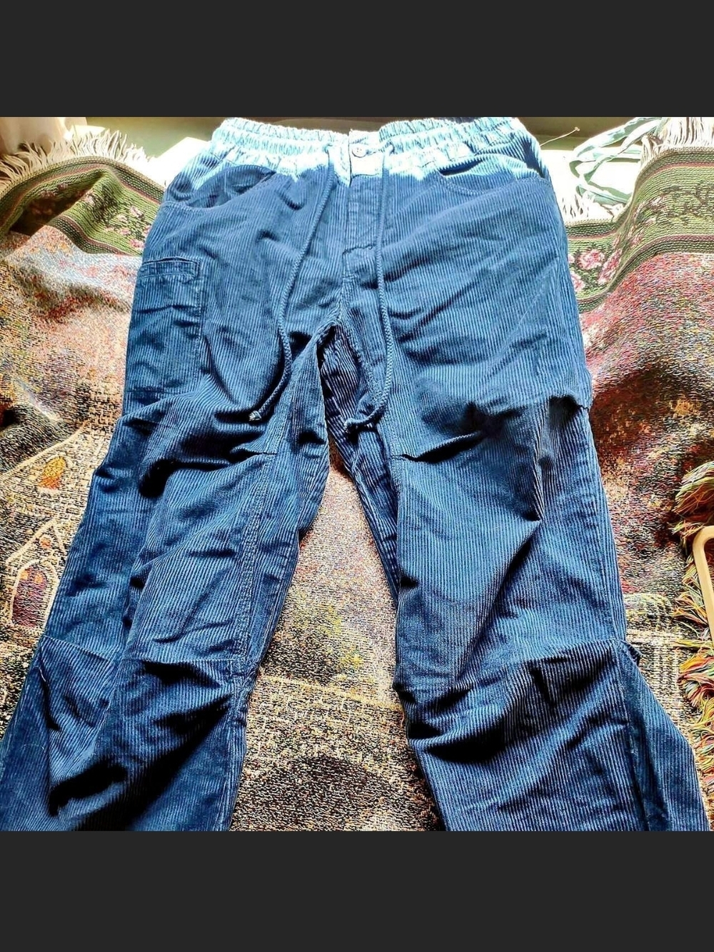 We The Free Navy Corduroy Wide-Leg Pants